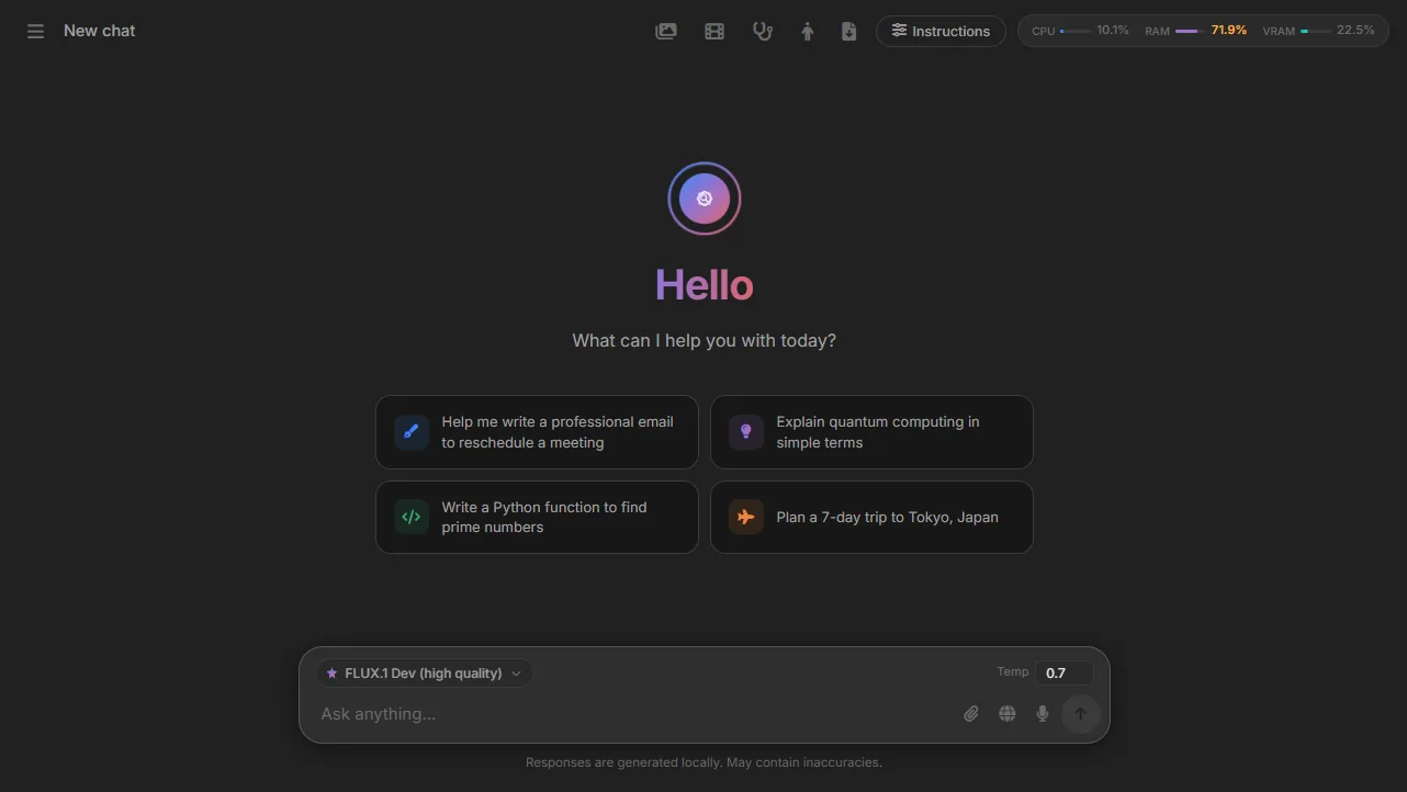 Askora's home screen